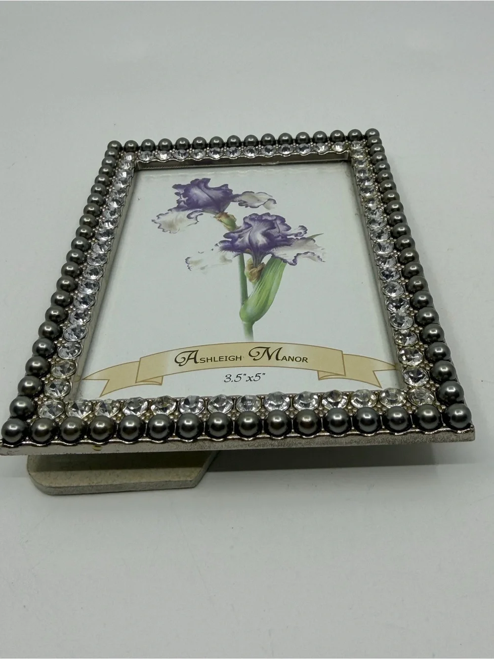 Silver Beaded Rhinestone Picture Frame - Silver